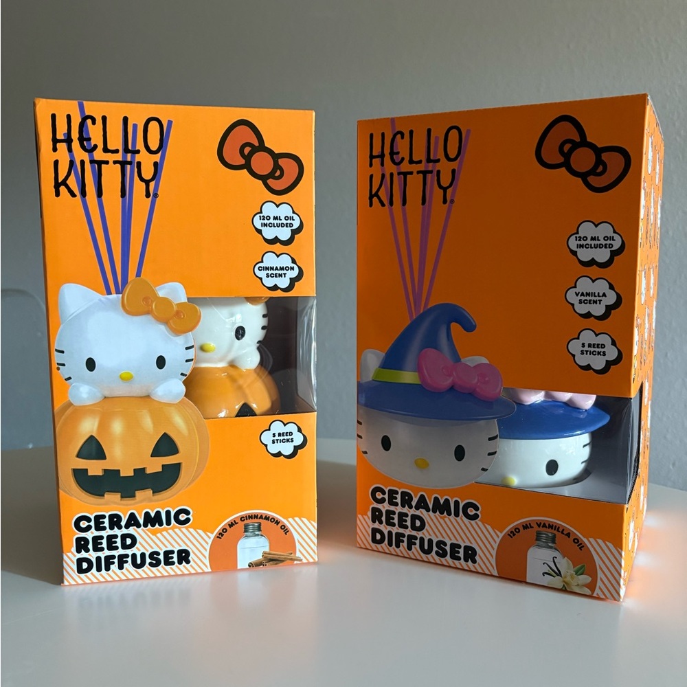 Hello Kitty Halloween Ceramic Reed Diffuser Set - Cinnamon & Vanilla - NIB